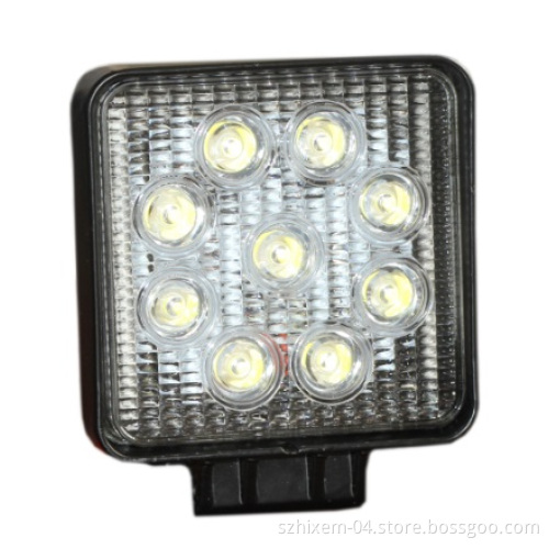 Auto LED Work Light 27W, 9PCS 3W Super Bright LED Light, IP67, off-Road, 4X4, Jeep Boat Tractor Trailer Truck